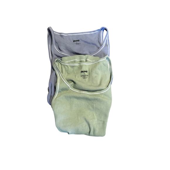 Skims Ribbed Tank Tops Bundle (2) – Blue & Sage Green – Women’s XL - Picture 1 of 7